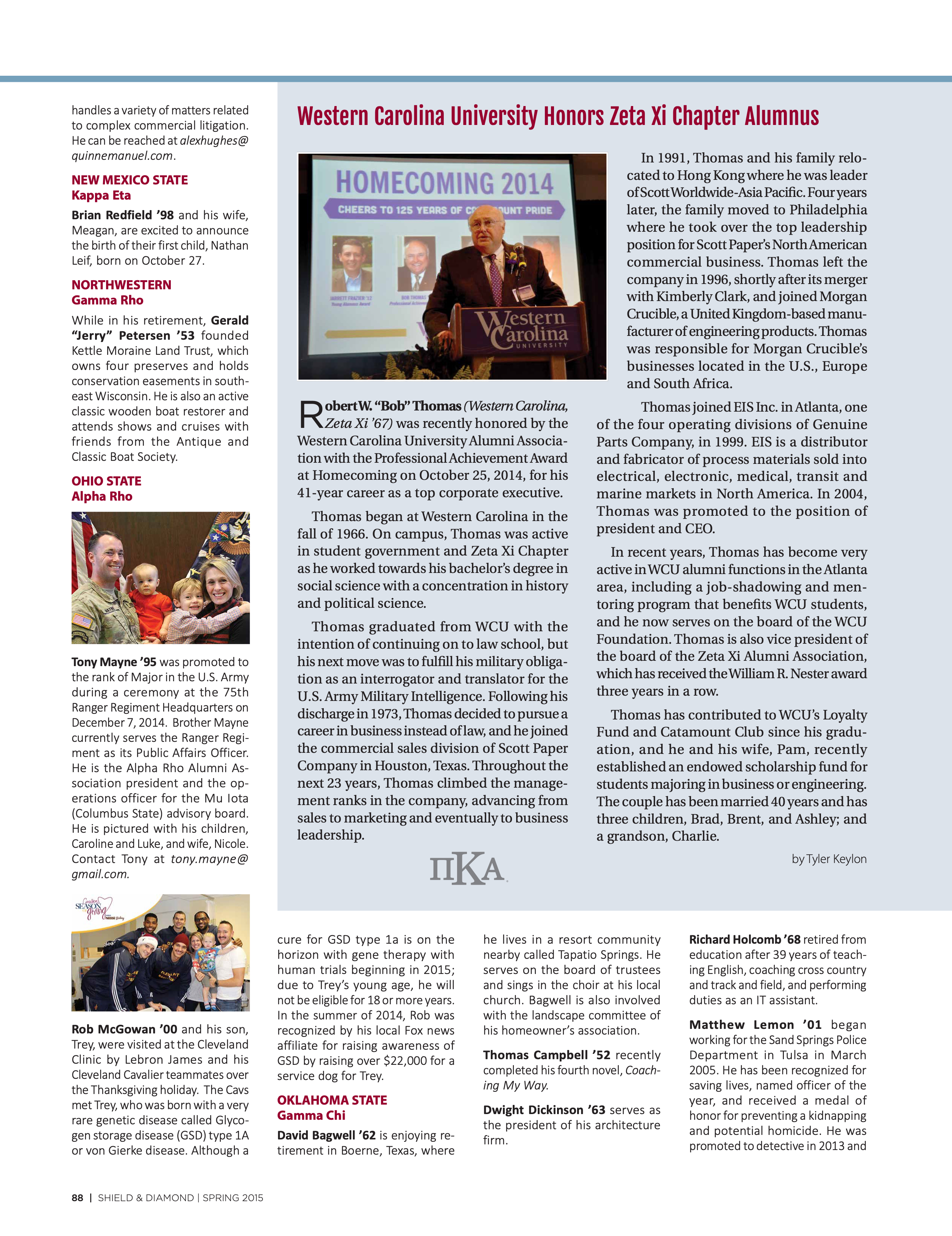 Western Carolina University Honors Zeta Xi Chapter Alumnus